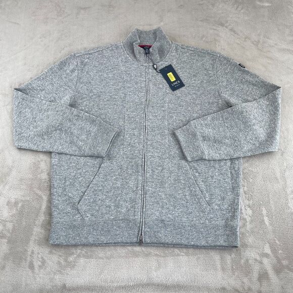 LINCS DC & Co Jacket Men 2XL Grey Wool Blend Full Zip Golf Lined LS NWT‎ $118